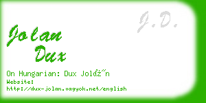 jolan dux business card